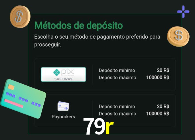 O cassino 79r oferece uma grande variedade de métodos de pagamento